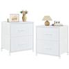 Sweetcrispy Set di 2 comodini, comodino, in tessuto, armadietto sottile, cassettiera, camera da letto, stile industriale, per soggiorno, cameretta dei bambini, corridoio, bianco