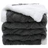 amo nenes Coperta da Divano Morbida 100 * 150cm, 2 Strati Blanket Singolo Pile per Bambini, Plaid Decorativo Multiuso Soggiorno Interno Esterno, Copridivano a Maglia per Tutto l'anno, Grigio Scuro