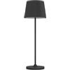 Eglo Lampada da tavolo a LED a batteria Leonero, senza fili, in metallo nero con paralume pieghevole in tessuto, funzione touch, dimmerabile, ricarica USB, luce bianca calda/bianca neutra