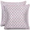 CPC COTTON PRINT CLUB CPC, federe per cuscini per divano, 100% cotone, stampa a blocchi, per soggiorno, 100% cotone, stile bohémien, 50 x 50 cm, zaffiro rosa