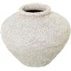 DRW Vaso da pavimento in ceramica bianco rustico 38 x 38 x 40 cm