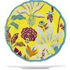H&H, Set 6 Piatti Piani in Melamina Decorata - Collezione Blossom | Ø 26 cm | Design Floreale con Bordo Colorato | Resistenti, Leggeri, Perfetti per Esterno, Campeggio, Giardino, Terrazzo, Camper
