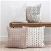 Woven Nook - Federa decorativa per cuscino, moderna e lussuosa, 55,9 x 55,9 cm, qualità durevole e lavabile in lavatrice, 100% tela di cotone, design Margot, confezione da 4 (55,9 x 55,9 cm)