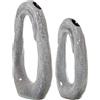 DRW Set di 2 vasi da tavolo in ceramica a forma di cerchio grigio chiaro lucido 23 x 9 x 46 cm e 19 x 8 x 38 cm