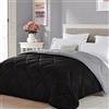Seward Park Trapunta estiva leggera, imbottitura in microfibra ipoallergenica, coperta autoportante, extra lunga per dormitorio, nero/grigio