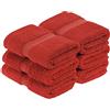 Superior Set di asciugamani in cotone egiziano, 6 pezzi, colore rosso, 6 pezzi