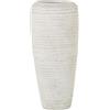 DRW Vaso da pavimento in ceramica beige sabbia ondulata 30x30x60cm