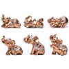 Brass Statu BRABUD BS123 - Statuette di elefanti in resina dorata, decorazione per la casa, set regalo da 6 (oro)