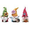 Hodao Set mit 3 Frühlingswichtel-Dekorationen, Blumenzwergen, Ornamento, Dekoration, Geschenke, Sommerzwerge, Figuren, Frühlingsskulpturen, Geschenk für Outdoor-Dekoration (mehrfarbig)