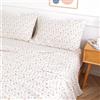 ILVOE Lvory - Lenzuola per letto matrimoniale, 4 pezzi, motivo floreale, 40,6 cm di profondità, morbide lenzuola rinfrescanti di lusso, facili da pulire, per letto queen size