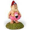 Kwirkworks Divertente gnomo da giardino, statuetta di fenicottero galleggiante da giardino, idea regalo divertente