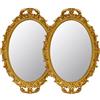 Tstarer Confezione da 2 specchi decorativi vintage con cornice dorata, specchi da appendere alla parete e vassoio da tavolo per camera da letto soggiorno comò, ovale, 24,4 cm di larghezza x 36,3 cm di