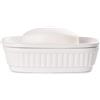 ANTIS'S HOME Portasapone in ceramica, porta sapone autodrenante, porta sapone a doppio strato, portasapone drenante bianco per bagno, doccia, cucina, stile vintage minimalista, mantiene il sapone asciutto, ANTIS'S