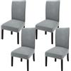 GoodtoU Coprisedia per sala da pranzo, elasticizzati, per sedie da pranzo, sedie Parsons, per sala da pranzo, cucina (set da 4, grigio chiaro)