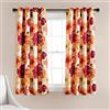 Lush Decor Leah - Coppia di tende filtranti per finestra, 160 cm di lunghezza x 132 cm, colore: rosso e arancione