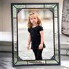 J Devlin Glass Art 5x7 Cornice Verde e Giallo Vetro Colorato Foto Vintage Home Decor Cavalletto Verticale Orizzontale Famiglia Baby Pic 404-57HV