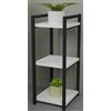 ETNIC ART Scaffale libreria mensole organizzatore modulare, libreria modulare legno e metallo moderno, cucina, scaffale salotto da terra libreria scaffale salvaspazio modulare componibile (BIANCO, 3 RIPIANI)