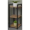 ETNIC ART Scaffale libreria mensole organizzatore modulare, libreria modulare legno e metallo moderno, cucina, scaffale salotto da terra libreria scaffale salvaspazio modulare componibile (ROVERE, 3 RIPIANI)