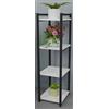 ETNIC ART Scaffale libreria mensole organizzatore modulare, libreria modulare legno e metallo moderno, cucina, scaffale salotto da terra libreria scaffale salvaspazio modulare componibile (BIANCO, 4 RIPIANI)