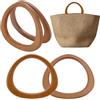 PH PandaHall 4 pz Manico per Borsa in Legno a Forma di D, Manici Decorativi per Borse, Manici per Borse di Ricambio per Borse all'Uncinetto, macramè, Paglia, Spiaggia, Tela, Borsette, Cammello