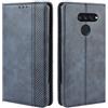 HualuBro Cover per LG K50S, Flip Cover a Libro in Retro PU Pelle Magnetica Antiurto Case Portafoglio Custodia per LG K50S Cover (Blu)