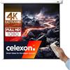 Celexon Economy - Schermo motorizzato da proiezione, formato 1:1, adatto al montaggio a parete e a soffitto, 240 x 240 cm