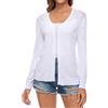Famrrifuu Cardigan Donna in Maglia Cotone Leggero Maniche Lunghe Aperto Giacca Elegante Casual Cardigan,Bianco,S
