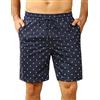 Demegimi Pantaloncini Pigiama da Uomo Cotone Pantaloncini Casual Corto con Elastico in Vita Pantaloni Casual da Uomo Estivi con Stampa(Blu 3,M)