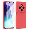MIKULLE Cover in Silicone per Xiaomi Redmi 14C 4G / Redmi A4 5G con 2 Pellicola Vetro Temperato, Custodia Morbido Silicone Ultra Sottile Liquida TPU Antiurto AntiGraffio Case - Rosso