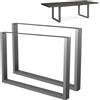 BAKAJI Set 2 Gambe Piedi Tavolo Pranzo Scrivania 100x72 Metallo Design Moderno Grigio