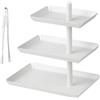 NZZVNZ Alzata per Cupcake a 3 Livelli, Supporto per Torte e Dolci, Espositore per Frutta, Matrimonio, Compleanno e Feste (Bianco)
