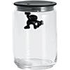 Alessi AMDR05 Gianni a Little Man Holding On Tight Barattolo Ermetico in Vetro con Coperchio in Resina Termoplastica, Nero, 90 cl