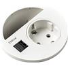 EVOline 1592 7300 7000 Circle80-Presa con passacavo e Doppio Caricatore USB A+C, Colore: Bianco