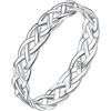 Silvora Anello da Donna Unisex in Argento Sterling 925 Catena Cubana Nodo Celtico Anello Sottile S925 Ragazza Anello Infinito Piccolo Grande Gioielli Anello per Eternità