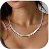 GoldChic Jewelry Catena Serpente Donna Acciaio Collana Acciaio Donna a Spina Di Pesce, Collana Girocollo Catena Serpente Acciaio Inossidabile 5 mm, Collana Donna Snake 32cm