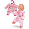 BABY born Tuta da Jogging - con Felpa con Cappuccio con Stampa di Cane e Pantaloni Fantasia - Accessori di Alta qualità per Bambole - Abbigliamento Adatto per Bambole di 43 cm
