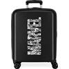 United Colors of Benetton Valigia da cabina Marvel Heroes Logo Nero 40x55x20 cm ABS rigido Lucchetto TSA integrato 38,4 L 2,82 kg 4 doppie ruote bagaglio a mano