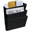 Relaxdays Portariviste da Parete, Set da 3, A4, in Plastica, HLP 19 x 33 x 10,5 cm, Organizer Portagiornali a Muro, Nero