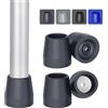 supregear Walker Tips, 4 Pezzi Puntali di Ricambio Universali per Deambulatori con Albero da 28 mm Accessorio per Deambulatori Senza attrezzi, 2 Paia in Grigio Scuro