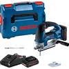 Bosch Professional 18V System Seghetto altern. a Batteria GST 18V-155 BC (con Impugnatura a Staffa, Motore Brushless, Batterie 2x4.0 Ah ProCORE, caricabatt. GAL 18V-40, 2 Lame segh. alt., L-BOXX 136)