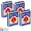 Bicycle 4 Decks Bicycle Rider Blu Double Back No Face Magic Tricks Carte Nuove