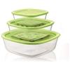 GUZZINI Set 3 Baratoli 570 Cc / 1.400 Cc / 2.950 Cc Coperchio Verde Avocado