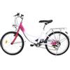 AOAPUMM Bicicletta per bambini da 20 pollici, 6 marce, per bambini, per ragazze, colore rosa + bianco