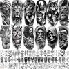 LAROI 68 fogli neri lupo leone tatuaggi temporanei da uomo e donna, tatuaggi adesivi per adulti e donne, maniche di Halloween, tatuaggio adesivo da incollare tigre zeus dio Gesù Cristo guerriero spartano