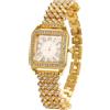 HALUKAKAH Orologio con Diamanti Iced Out per Ragazzi,Adolescenti,Bambini - Placcato in Oro 18 Carati,Quadrante Quadrato con Numeri Romani,Quarzo Giapponese - Lunghezza 19,5cm - per Compleanni,Feste