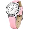 ALCENTIS Orologio da donna classico, cinturino in pelle, quadrante analogico, Bracciale Rosa - Cassa Cromo, Classico