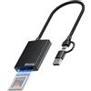 JJC CFexpress - Lettore di schede di tipo B, USB 3.2 Gen2, 10 Gbps, USB C USB A 2 in 1, lettore di schede di memoria esterno portatile in alluminio tipo A, adattatore CFexpress per i-Phone 15,
