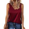 Zeagoo Canotta da Donna in Raso Senza Maniche Capo Basic Estivo Casual con Scollo a V Blu Navy S