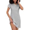 Bresdk Camicia da Notte Donna Estiva Elegante Camicie Notte Manica Corte Comodo Vestito da Notte Pigiama Loungewear Abito S-3XL