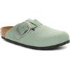 Birkenstock Ciabatta Donna Birkenstock Boston Big Buckle Nubuck Verde Acqua